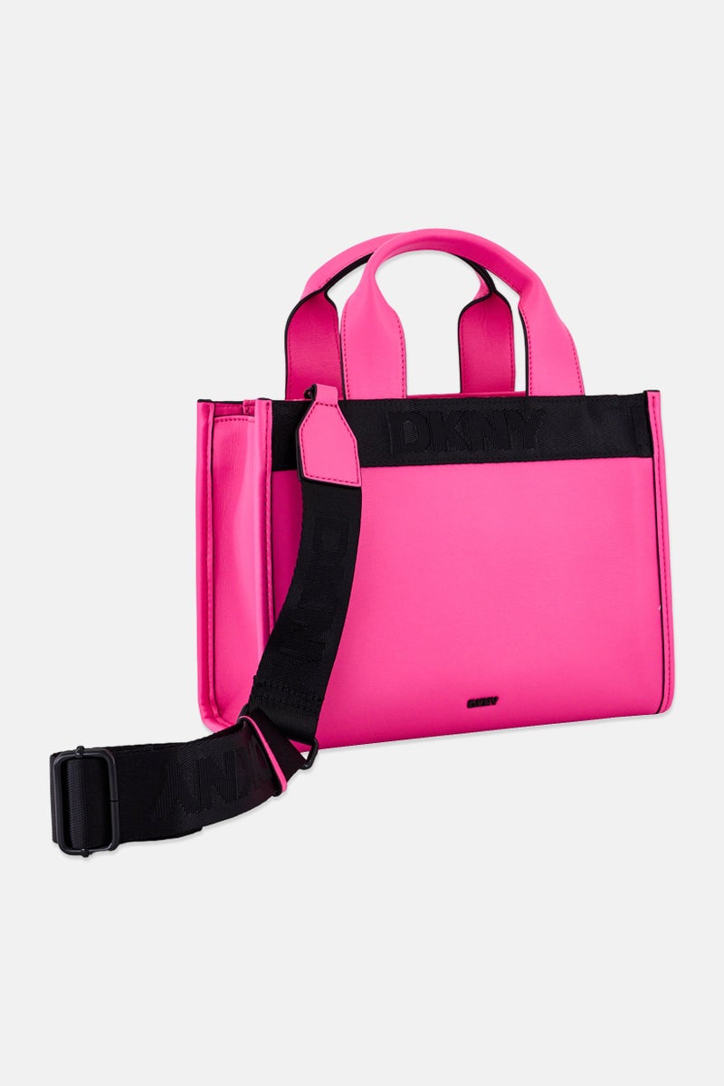 DKNY Women Brand Logo Tote Bag, Pink - Image 3