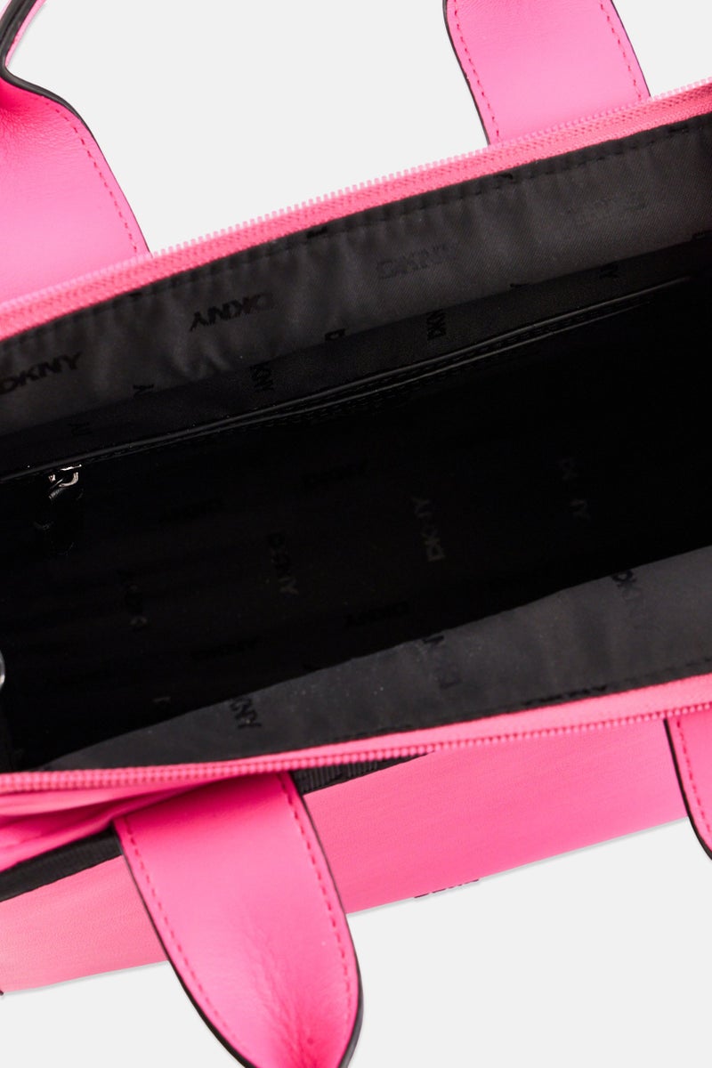 DKNY Women Brand Logo Tote Bag, Pink - Image 4