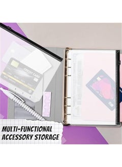 Arabest 30 PCS 3/6 Ring Binder Zipper Pouch Binder Pockets 3/6 Holes Clear Zipper Binder Folders Waterproof PVC Loose Leaf Bags Filling Bags(Black Zippers,A6)  - Image 5