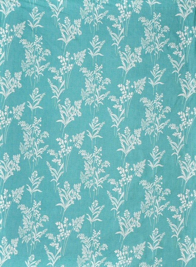 VOMZER Cotton King Size Flat Bedsheet for Double Bed, 1 Cotton Bed Sheet Double Bed (90x100 Inches) with 2 Pillow Cover, Aqua - Image 3