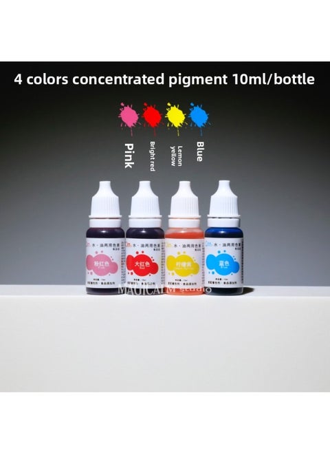 M Food Grade Pigment Slime Foaming Glue Mud Drop Glue 24 Color Suit Manual Children's Experimental Materials-Color:【4 Colors】concentrated Pigments