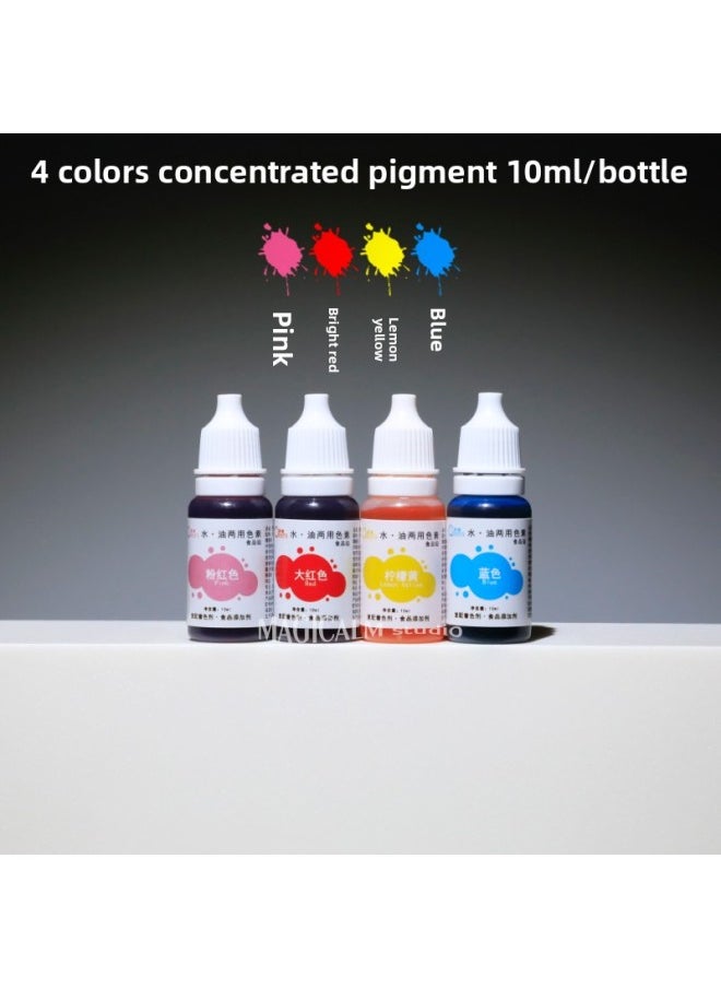 null - M Food Grade Pigment Slime Foaming Glue Mud Drop Glue 24 Color Suit Manual Children's Experimental Materials-Color:【4 Colors】concentrated Pigments - Image 1