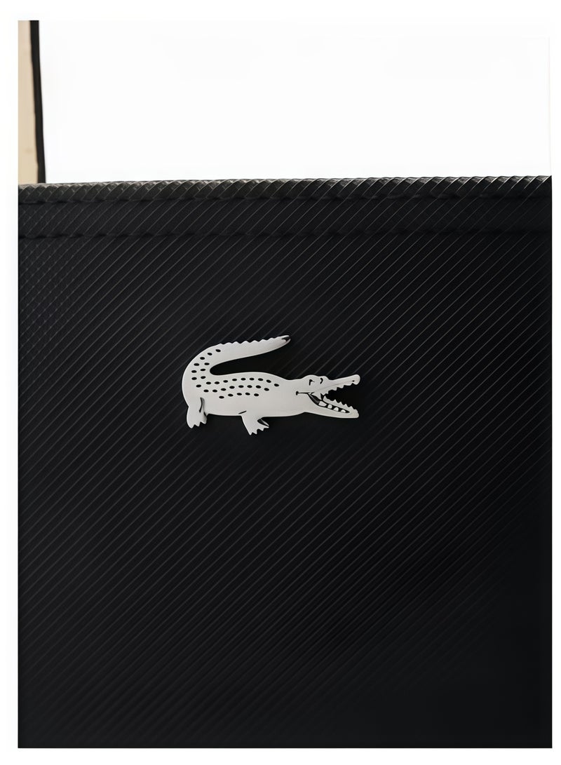 لاكوست حقيبة يد ذات وجهين ذات نغمتين كبيرة السعة، أنيقة متعددة الوظائف، أبيض/أسود - Image 5