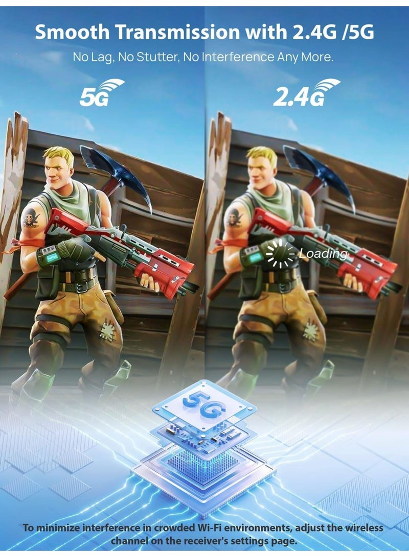 Zikra 4K/5G Wireless HDMI Display Adapter, 4K@30Hz Miracast Dongle Screen Mirror HDMI Wireless Receiver 65FT, for Laptop, i-Phone, i-Pad, Tablet,Mac,Android,Window to TV/Projector/Monitor, Silver - Image 4