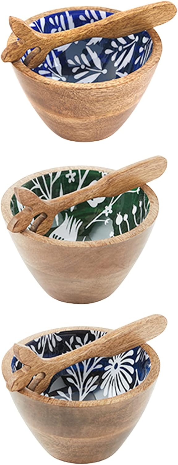 Mud Pie Floral Dip Bowl Set Green Floral bowl 3 x 5dia  speader 6 x 15 - Image 2