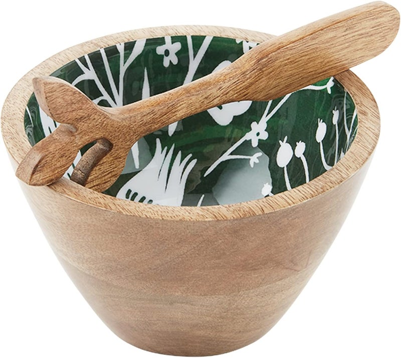 Mud Pie Floral Dip Bowl Set Green Floral bowl 3 x 5dia  speader 6 x 15 - Image 1