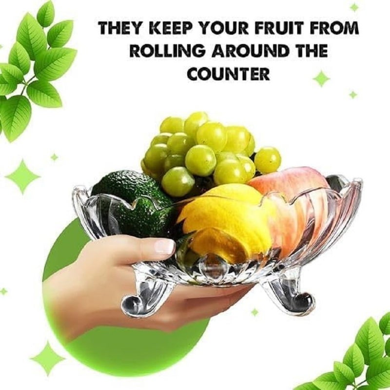 Luxansa Premium Crystal Glass Serving Fruit Bowl Vegetable Bowl Table Fruit Bowl DryFruit Bowl Desert Bowl Dining Table Designer Bowl Fruit Salad Bowl Pack of 1 - Image 5