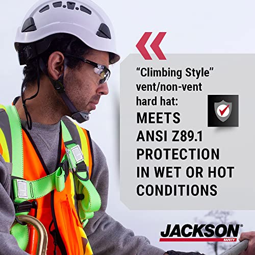 Jackson Safety CH400V Climbing-Style Hard Hat - Vented Construction Helmet with Chin Strap & Cup - ANSI Z89.1 & OSHA Compliant - (Multiple Colors) - Image 2