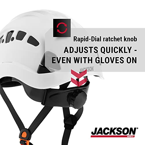 Jackson Safety CH400V Climbing-Style Hard Hat - Vented Construction Helmet with Chin Strap & Cup - ANSI Z89.1 & OSHA Compliant - (Multiple Colors) - Image 4