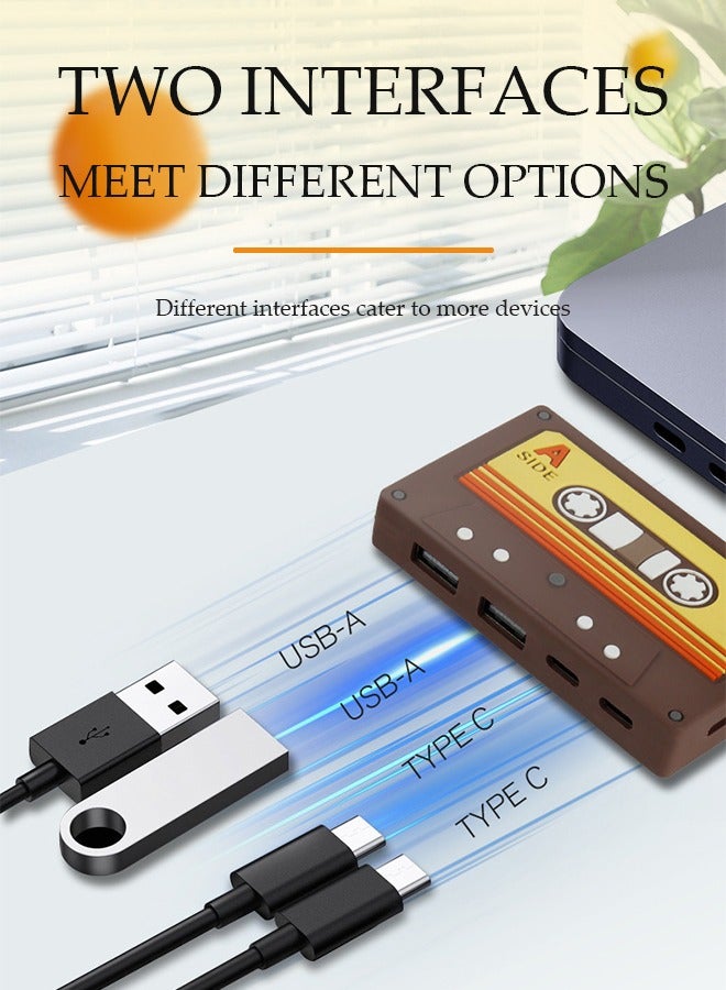 DUNISO New cassette HUB2.0, cute retro desktop ornament cassette USB, HUB adapter splitter - Image 5