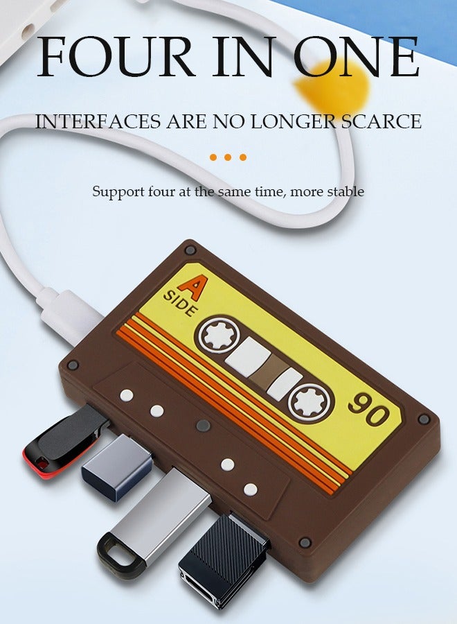 DUNISO New cassette HUB2.0, cute retro desktop ornament cassette USB, HUB adapter splitter - Image 2