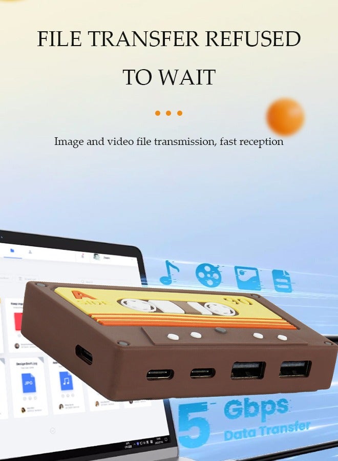 DUNISO New cassette HUB2.0, cute retro desktop ornament cassette USB, HUB adapter splitter - Image 3