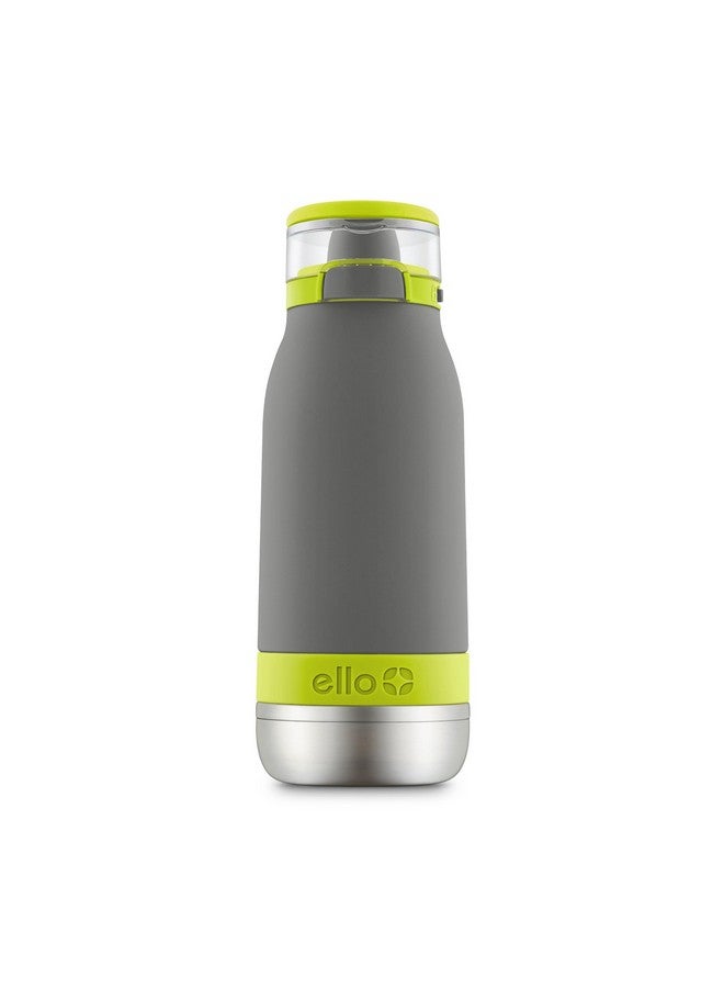 Ello Ello Emma 14oz Vacuum Insulated Stainless Steel Kids Water Bottle with Straw and Built-in Carrying Handle and Leak-Proof Locking Lid for School Backpack, Lunchbox and Outdoor Sports, Gray - Image 1