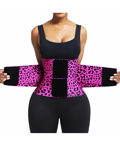 FeelinGirl Workout Waist Trainer Cincher Corset Shaper Tummy Slimmer Plus Size for Women Rose Leopard S - Image 1