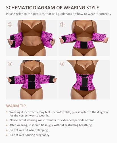 FeelinGirl Workout Waist Trainer Cincher Corset Shaper Tummy Slimmer Plus Size for Women Rose Leopard S - Image 5