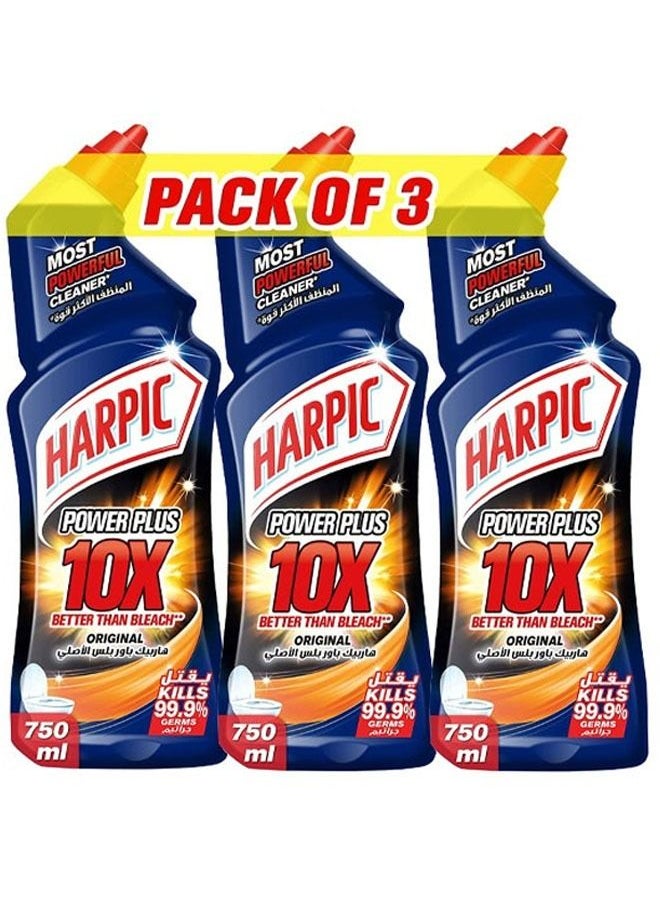 Harpic - Original Power Plus 10X Most Powerful Toilet Cleaner Liquid 750ml Pack Of 3 - Image 1