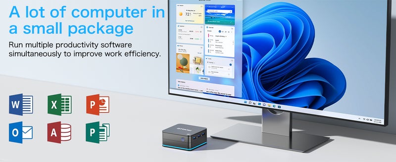 مضيف صغير: 8+256GB، حجم صغير وسهل الحمل - موصلات غنية، 2 من منافذ RJ45 و3 من منافذ HDMI مخرجة، كمبيوتر صناعي صغير للاستخدام المكتبي والصناعي - Image 3