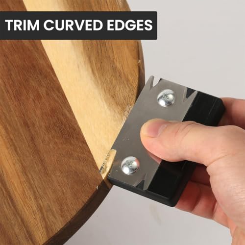 Serplex® Woodworking Edge Trimmer, Hand Planer Edge Bander for Burrs, Edge Corner Planer, Wood Chamfering Fillet Scraper, Stainless Steel Blade Veneer Edge Trimmer Deburring Tool Edge Banding Cutter - Image 4