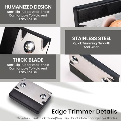Serplex® Woodworking Edge Trimmer, Hand Planer Edge Bander for Burrs, Edge Corner Planer, Wood Chamfering Fillet Scraper, Stainless Steel Blade Veneer Edge Trimmer Deburring Tool Edge Banding Cutter - Image 3
