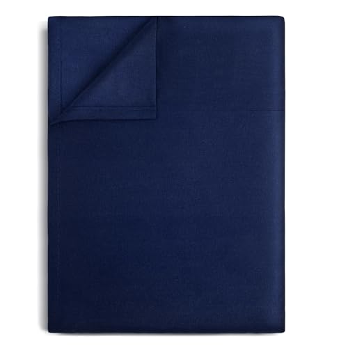 Lirex Navy Blue Twin Flat Sheet Only,Ultra Soft & Breathable Brushed 1800 Microfiber, Hotel Quality Flat Sheet Sold Separately, Top Sheet for Bed (Navy Blue, Twin) - Image 1