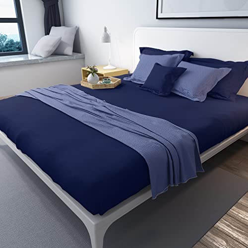 Lirex Navy Blue Twin Flat Sheet Only,Ultra Soft & Breathable Brushed 1800 Microfiber, Hotel Quality Flat Sheet Sold Separately, Top Sheet for Bed (Navy Blue, Twin) - Image 5