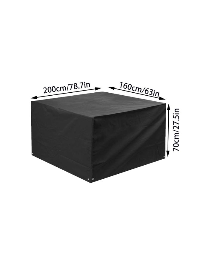 Large size Black  Protective Outdoor Garden Furniture Cover Waterproof Windproof Patio Cover for Garden Tables and Lounge (200x160x70cm) - Image 2