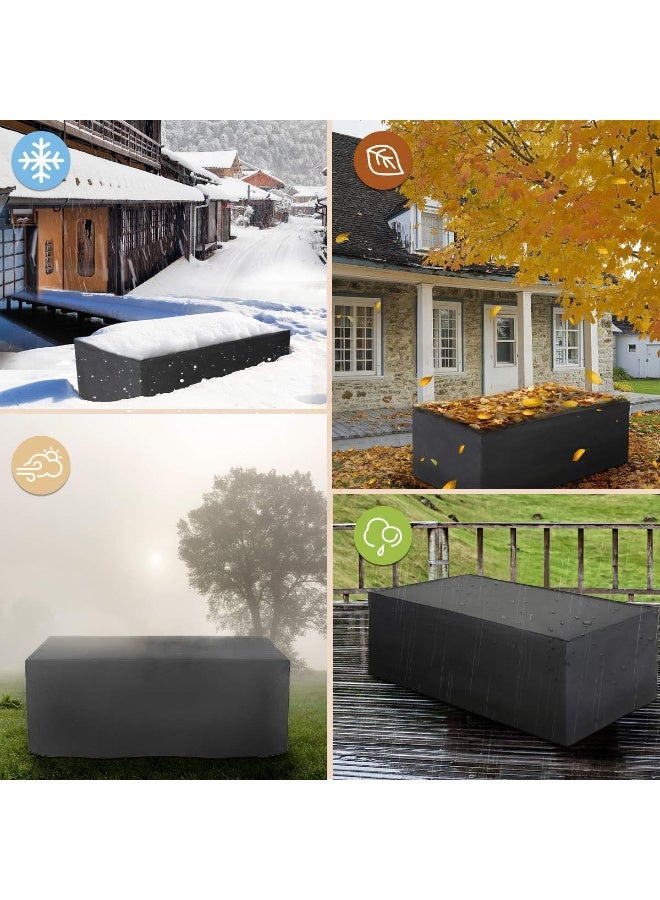 Large size Black  Protective Outdoor Garden Furniture Cover Waterproof Windproof Patio Cover for Garden Tables and Lounge (200x160x70cm) - Image 4