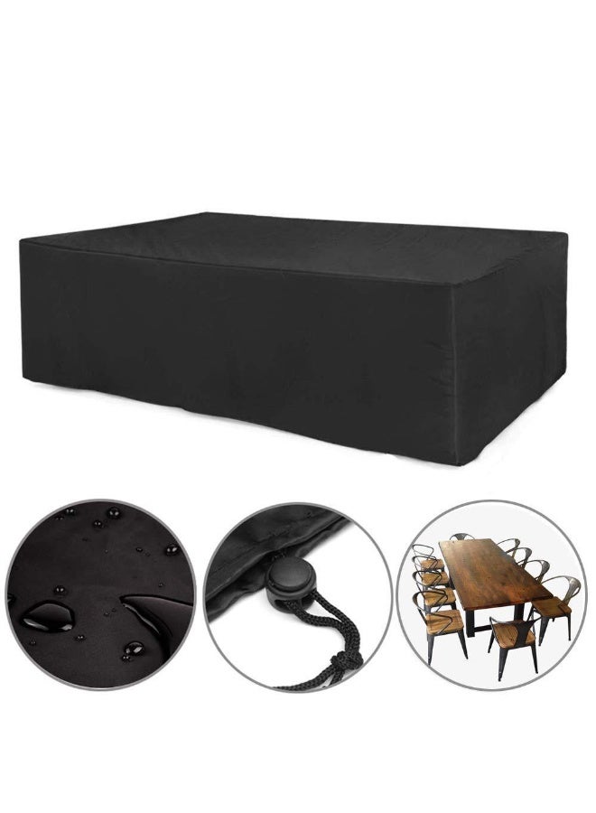 Large size Black  Protective Outdoor Garden Furniture Cover Waterproof Windproof Patio Cover for Garden Tables and Lounge (200x160x70cm) - Image 3