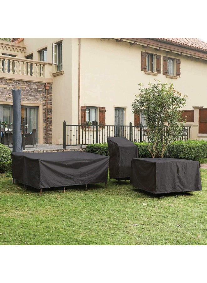 Large size Black  Protective Outdoor Garden Furniture Cover Waterproof Windproof Patio Cover for Garden Tables and Lounge (200x160x70cm) - Image 5