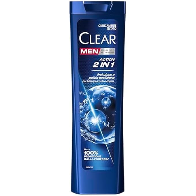 CLEAR MEN ANTI-DANDRUFF SHAMPOO FOR ALL HAIR AND SCALP TYPES ACTION 2-IN-1 UP TO 100% ANTI-DANDRUFF PROTECTION * 3 X 225 ML