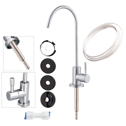 Noir Aqua Ro Faucet tap with 1/4 RO Pipe for Undersink for All Ro Water purifiers, Stainless Steel Kitchen Sink Faucet Tap with Chrome Finish for Drinking Water Filter - Image 1