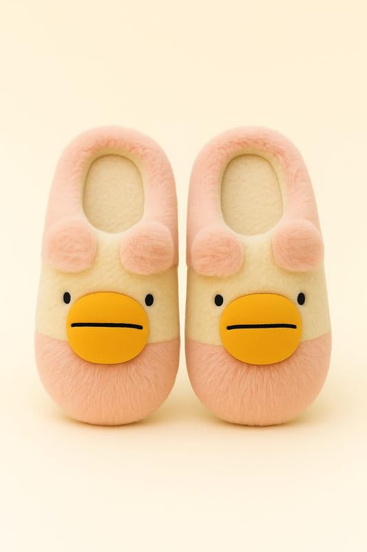 Krystle Adorable Kids Slippers with Owl Eyes - Perfect for Home Comfort (Pink,6-7 Years) - Image 3