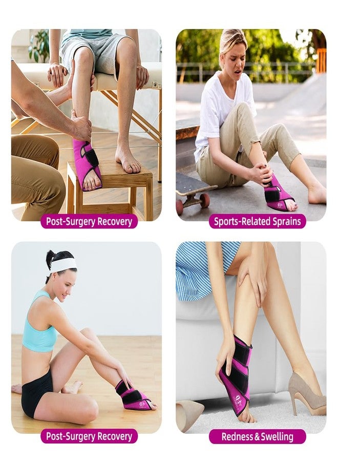 Conbella Ankle Ice Pack Wrap for Swelling, Reusable Hot Cold Gel Foot Ice Pack Wrap for Plantar Fasciitis Relief, Sprain, Achilles Tendonitis, Heel Spur, Post-Surgery Recovery with Adjustable Straps - Image 3