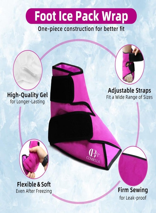 Conbella Ankle Ice Pack Wrap for Swelling, Reusable Hot Cold Gel Foot Ice Pack Wrap for Plantar Fasciitis Relief, Sprain, Achilles Tendonitis, Heel Spur, Post-Surgery Recovery with Adjustable Straps - Image 5