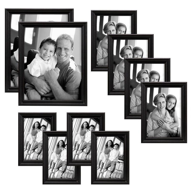 MCS 10pc Multi Pack Picture Frame Value Set - Two 8x10 in  Four 5x7 in  Four 4x6 in  Black (65508) - Image 2