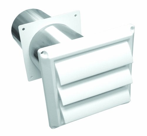 Lambro 290W White Plastic Louvered Vent with Tail Pipe, 3-Inch - Image 5