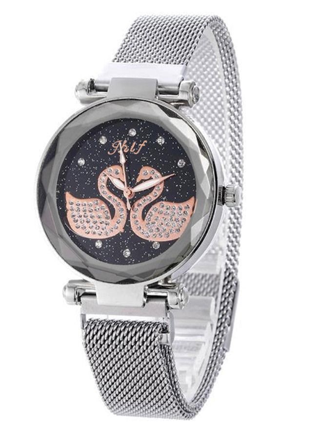 jhlf Women Wrist Watch by jhlf Magnetic Band Silver Color - Image 1