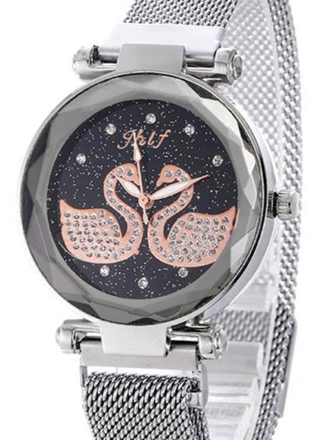 jhlf Women Wrist Watch by jhlf Magnetic Band Silver Color - Image 3