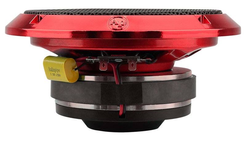 Audiopipe 6.5" Compression Horn Mid-Range Loudspeaker (APMB-628GH-RED), 300W, Built-in Compression Horn Driver, Flat Steel Basket, 2-Way Coaxial, KSV Voice Coil, Grill, Sleek Candy Red - Image 3
