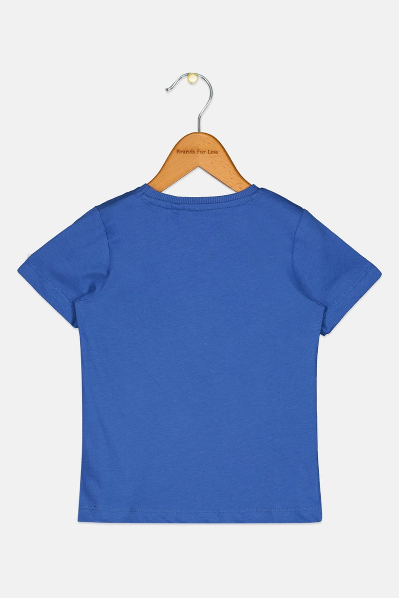 NAME IT تي شيرت قصير الأكمام للأولاد الصغار بطباعة جرافيك، أزرق - Image 2
