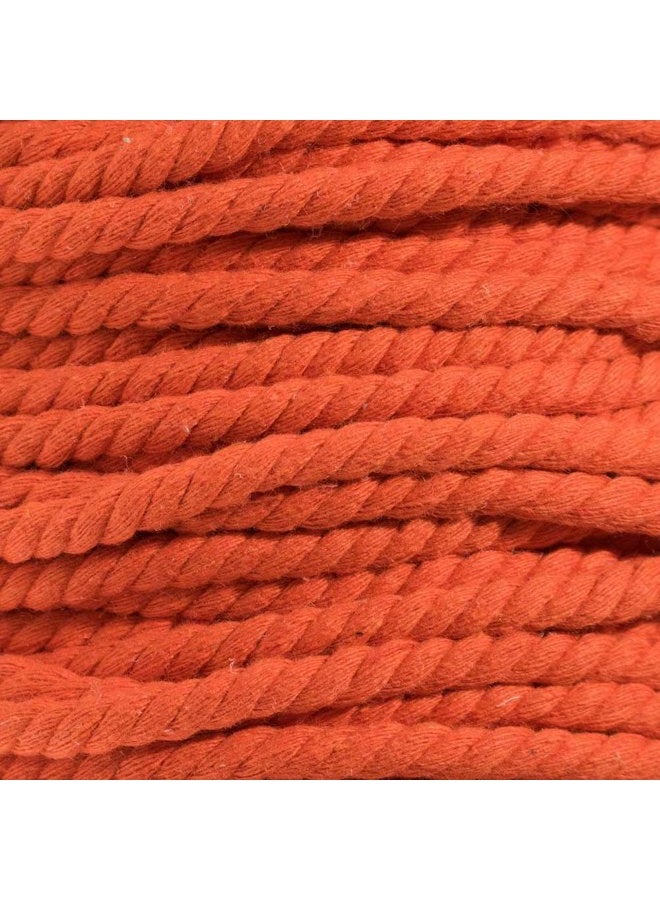 Craft County Super Soft 3 Strand Twisted Cotton Rope (Orange, 1/4 Inch x 10 Feet) - Image 1