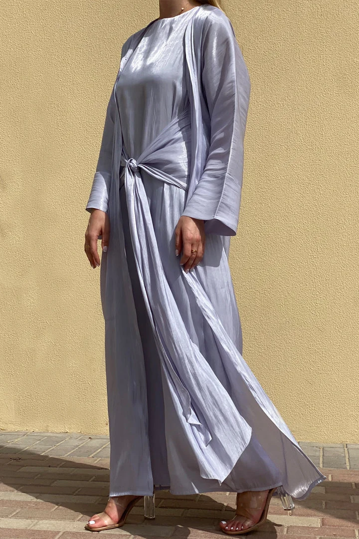 Moistreet 3 Piece Shimmer Abaya Set