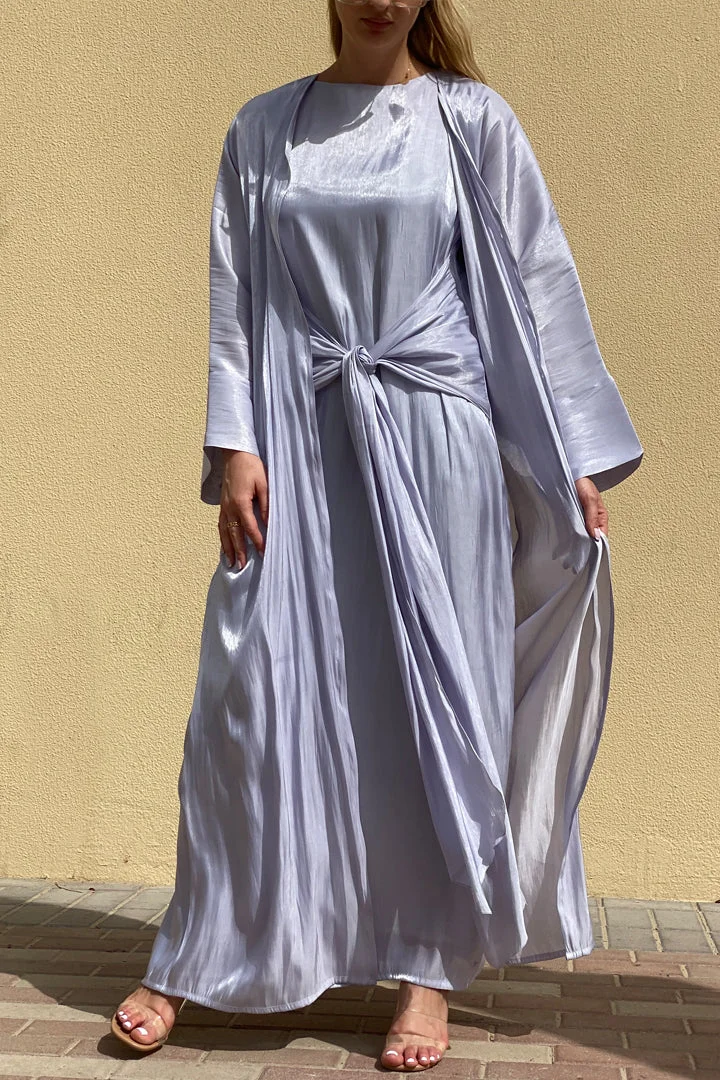 Moistreet 3 Piece Shimmer Abaya Set