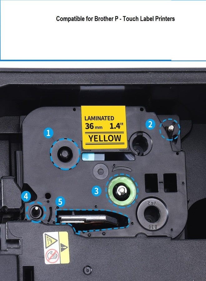 AUTM Compatible for Brother TZE 661 Label Tape Cassette, 36mm x 8 Meters, 1.4 inch, Black on Yellow - Image 3