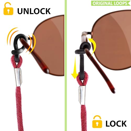 SIGONNA Eyeglasses String Holder Strap Cord - Eyeglass Chain for Men Women - Glasses Lanyard Holders Around Neck - Sports Eye Glass Straps Sunglass Retainer - 5 Cords Dark - Image 2