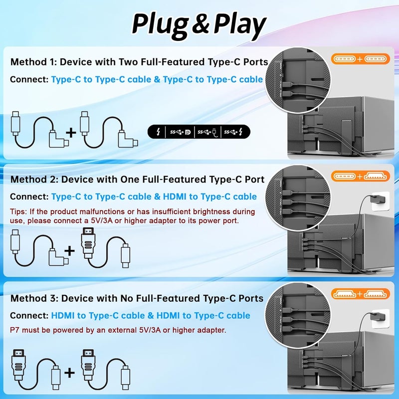 Teamgee Laptop Screen Extender, 15.6" Ultra-Slim FHD Portable Monitor, Plug & Play Triple Laptop Monitor Extender for Travel, Work, and Gaming, Compatible for Mac/Windows/Android/Dex - Image 5