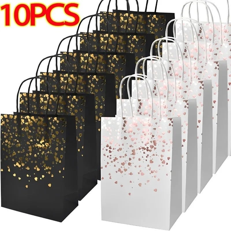 Valentine's Day Gift Packaging Bag Hot Stamping Heart-shaped Kraft Paper Handbag Birthday Wedding Christmas Decor Party Supplies - Image 3