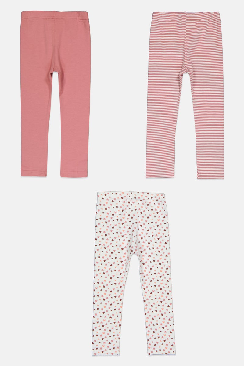 NAME IT Toddlers Girl 3 Pack Graphic Print Leggings, Multicolor - Image 3