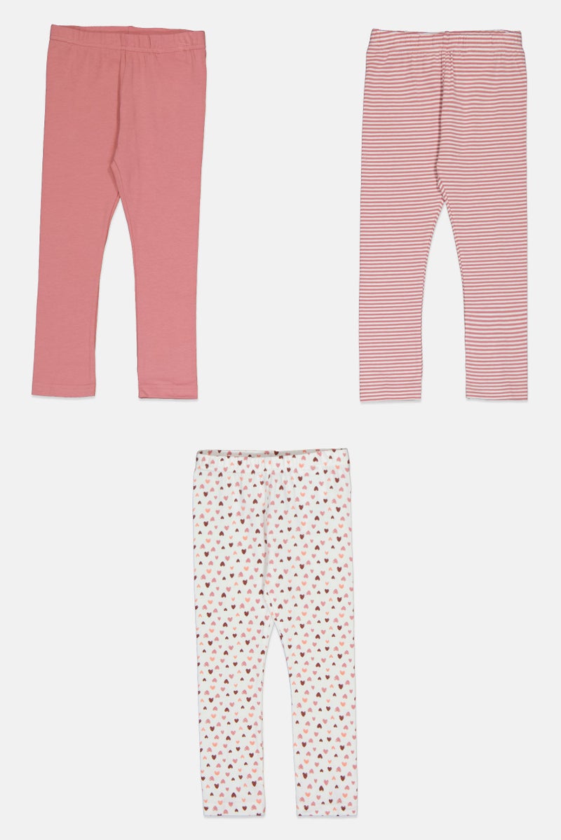 NAME IT Toddlers Girl 3 Pack Graphic Print Leggings, Multicolor - Image 2