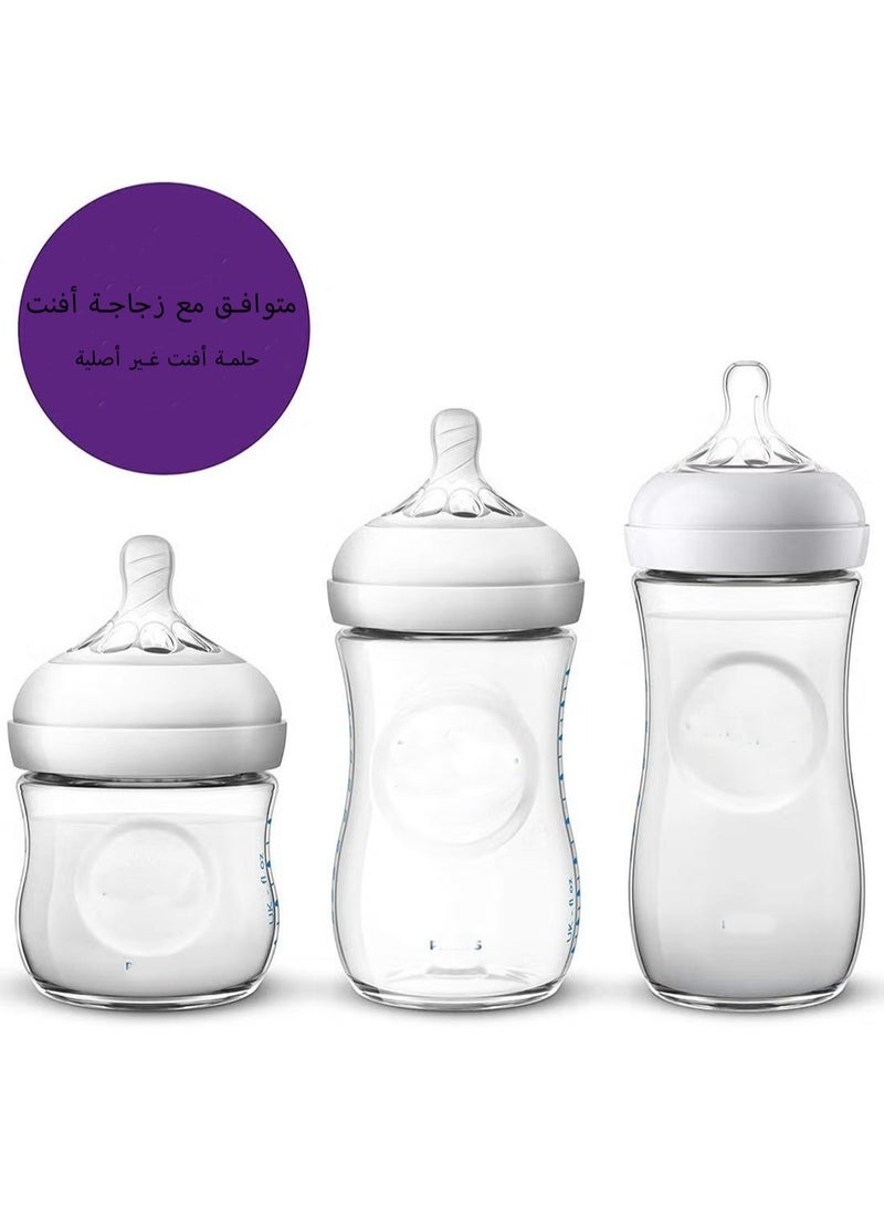 bbet Pack Of 4 Natural Feeding Bottle Nipple 3 Months+,Compitable with Avent's bottle - Image 3